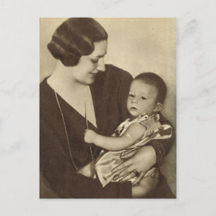 Koningin Astrid België met prins Albert Briefkaart