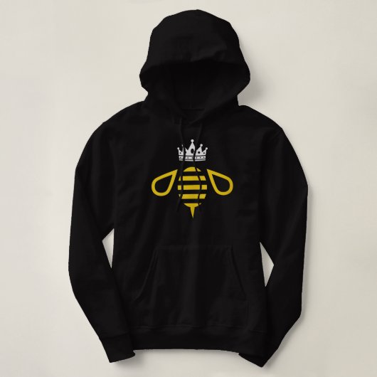 Koningin B Bee met Kroon en Bumblebee Graph Hoodie (Design voorkant)