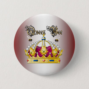 Koningin Bee #2 Ronde Button 5,7 Cm
