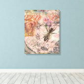 Koningin Bee  Beauful Collage Canvas Afdruk (Insitu (Houten vloer))