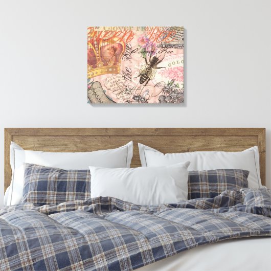Koningin Bee  Beauful Collage Canvas Afdruk (Insitu (Slaapkamer))
