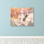 Koningin Bee  Beauful Collage Canvas Afdruk (Insitu (Houten vloer))