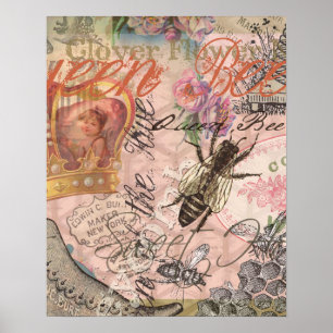 Koningin Bee Beauful Collage Poster