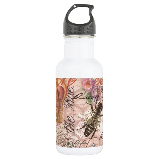 Koningin Bee  Beauful Collage Waterfles (Voorkant)