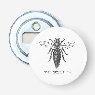 Koningin Bee Bug Insecten Bijen Illustratie Button Flesopener