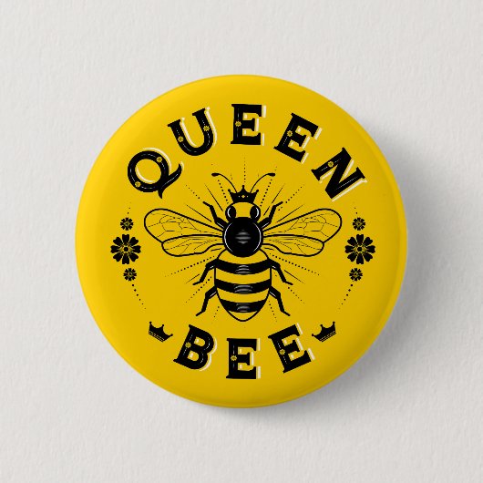 Koningin Bee/Button Pin Ronde Button 5,7 Cm (Voorkant)