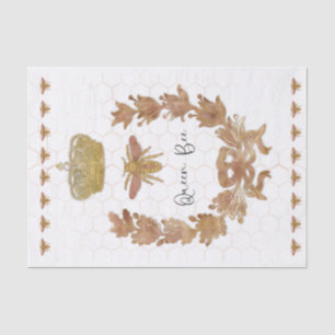 Koningin Bee Crown Royal Roos Gold Glitter ontkopp Tissuepapier