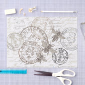 Koningin Bee Frans Postmerk Frans Script Decoupage Tissuepapier (Craft)