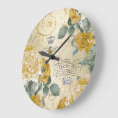  koningin Bee Golden Rozen Floral Grote Klok (Hoek)