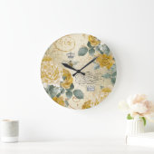  koningin Bee Golden Rozen Floral Grote Klok (Huis)