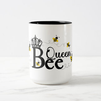 Koningin Bee, honingbijen, Bumble Bee, Gift for he Tweekleurige Koffiemok