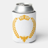 Koningin Bee. Laurel met Bijen en Kroon Blikjeskoeler (Blikje Achterkant)