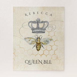  koningin Bee met Honeycomb Monogram Naam Legpuzzel