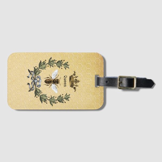 Koningin Bee met Wreath en Kroon Bagagelabel (Voorkant (horizontaal))