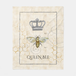  koningin Bee Royal Crown Honeycomb Fleece Deken
