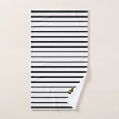 Koningin Bee Stripe met honingraat | Monogram Bad Handdoek (Handdoek)