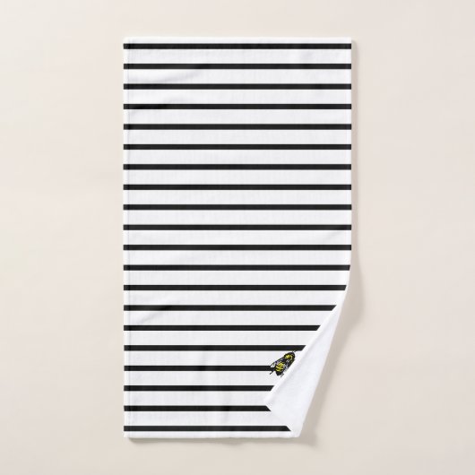 Koningin Bee Stripe met honingraat | Monogram Bad Handdoek (Handdoek)