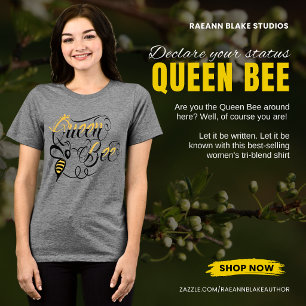 Koningin Bij Dames Tri-Blend T-shirt
