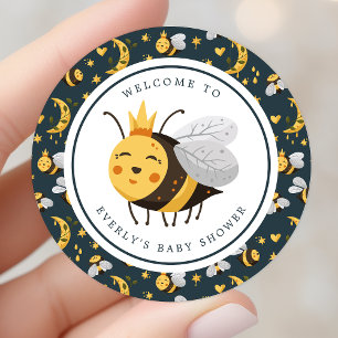 Koningin Bij Honey Bee Schattige Baby Shower Ronde Sticker