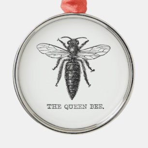Koningin Bij Insect Antieke Illustratie Metalen Ornament