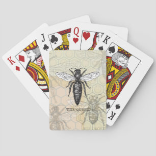 Koningin Bij Insect Antieke Illustratie Speelkaarten