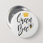 Koningin Bij Ronde Button 7,6 Cm (Voorkant /achterkant)