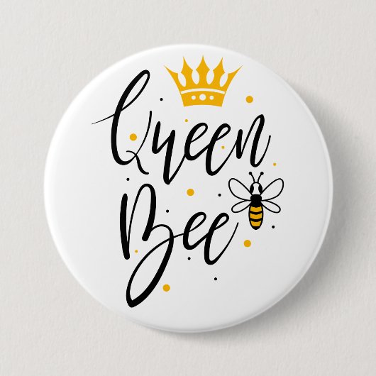Koningin Bij Ronde Button 7,6 Cm (Voorkant)