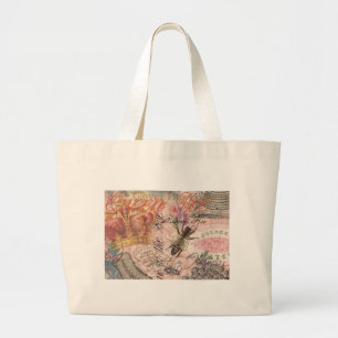 Koningin Bij Vintage Mooie Collage Grote Tote Bag