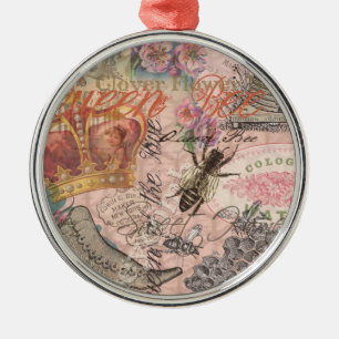 Koningin Bij Vintage Mooie Collage Metalen Ornament