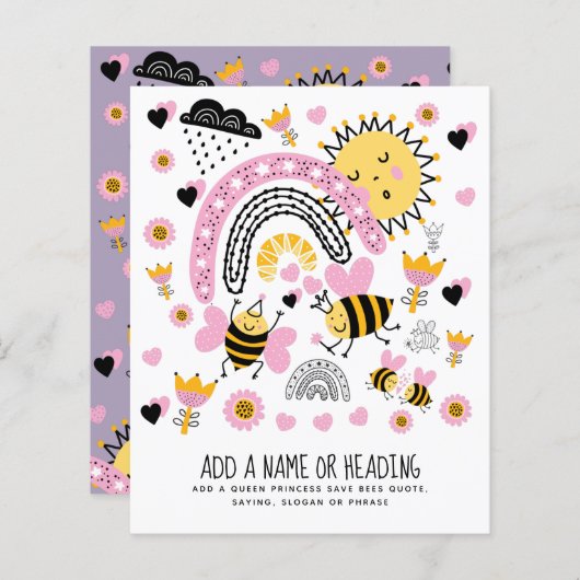 Koningin BIJEN Schattige BFF, Baby Meisje, Meisjes (Voorkant / Achterkant)