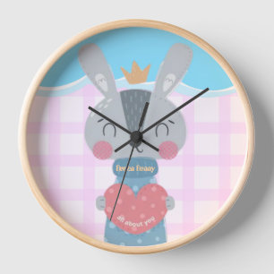 Koningin Bunny Ronde Acryl Muurklok