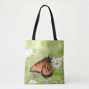 Koningin Butterfly Sunning on Milkweed Draagtas