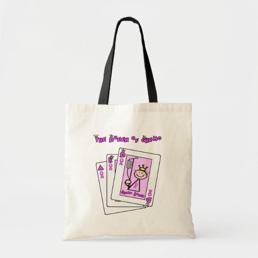 Koningin chemo - Borstkanker - Roze lint Tote Bag (Voorkant)