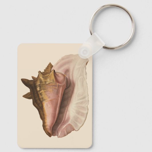koningin Conch Seashell Shell, zeedier Sleutelhanger (Achterkant)