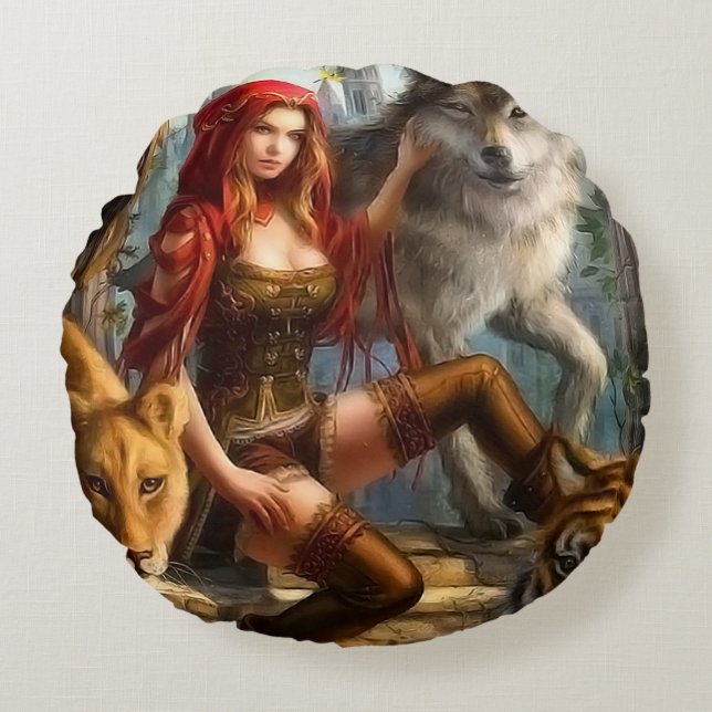 Koningin der Monsters Rond Kussen (Voorkant)