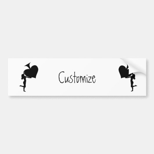 Koningin der Spades Holding Black Ace Thunder_Cove Bumpersticker (Voorkant)