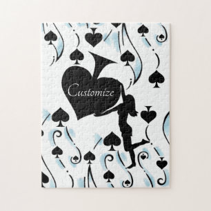 Koningin der Spades Holding Black Ace Thunder_Cove Legpuzzel