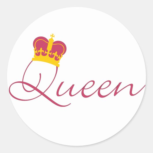 Koningin Design Ronde Sticker (Voorkant)