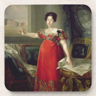 Koningin Dona Maria Isabel de Braganza, 1829 (olie Drankjes Onderzetter