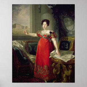 Koningin Dona Maria Isabel de Braganza, 1829 (olie Poster