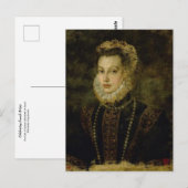 Koningin Elisabeth van Spanje door Sofonisba Angui Briefkaart (Voorkant / Achterkant)