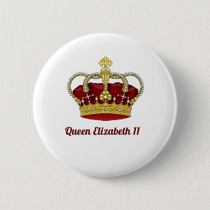 koningin Elizabeth 11 Kroon Ronde Button 5,7 Cm