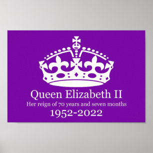 Koningin Elizabeth 11 Soevereine van 70 jaar Poster