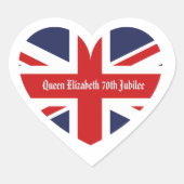 koningin Elizabeth 70th Jubilee Hart Sticker (Voorkant)