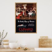 koningin Elizabeth Cunard Lines Travel Poster (Keuken)