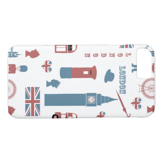Koningin Elizabeth en Londen iconen ontwerp Case-Mate iPhone Case (Achterkant (Horizontaal))