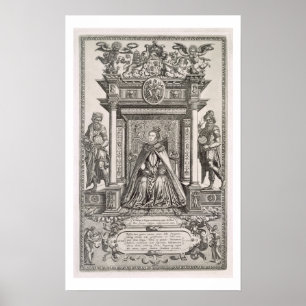 Koningin Elizabeth I (1533-1603) als Patron of Geo Poster