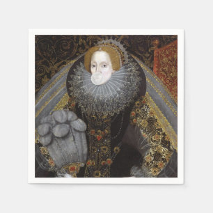 Koningin Elizabeth I blaast een witte kauwgom Servet