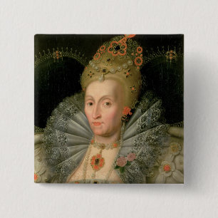Koningin Elizabeth I (bustlengteportret) (zie ook Vierkante Button 5,1 Cm