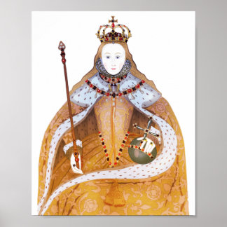 koningin Elizabeth I - historische illustratie Poster